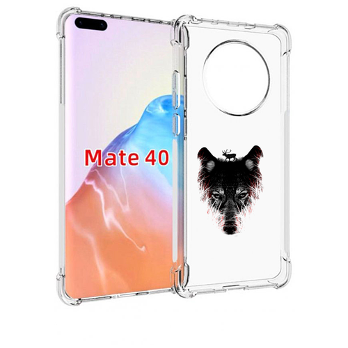 Чехол MyPads волк в траве для Huawei Mate 40 / Mate 40E задняя-панель-накладка-бампер