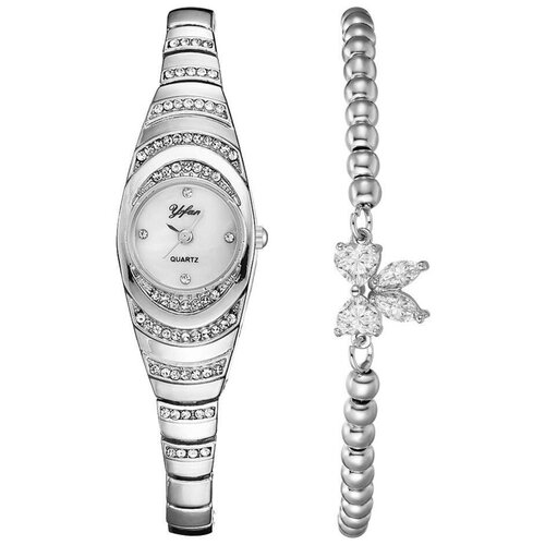 фото Наручные часы часы женские наручные с металлическим ремешком, белый академия красоты