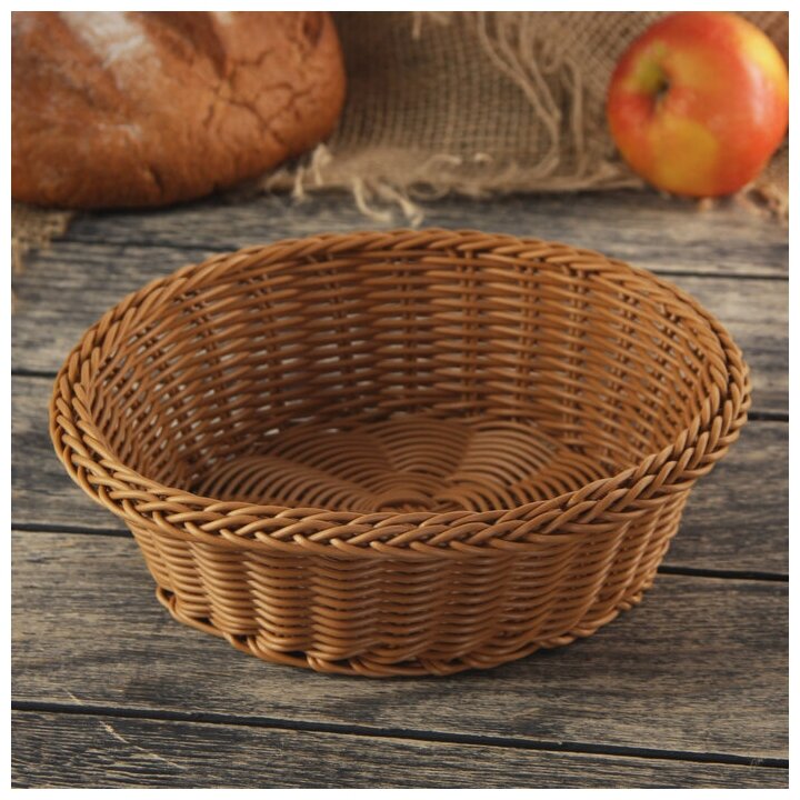 фото Корзинка для фруктов и хлеба Доляна «Капучино», 21×21×7 см