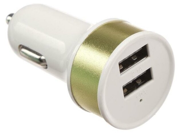 Автомобильное зарядное устройство, 2 USB, 2.1 А/1 А, микс