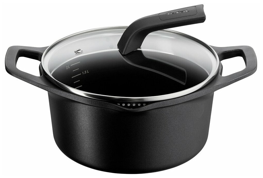 Кастрюля Tefal Delicio E2324674 4.3л. d=24см (с крышкой) черный (2100123566)