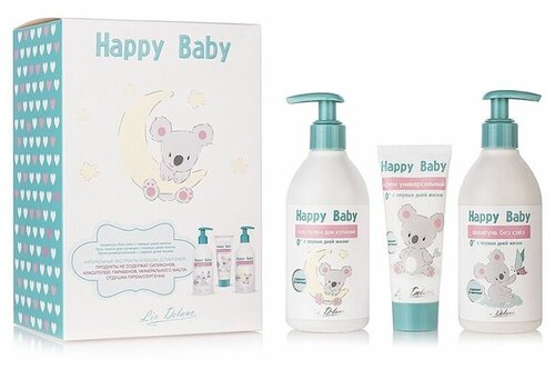 Подарочный набор Happy Baby с первых дней жизни (Шампунь + гель-пенка + крем)