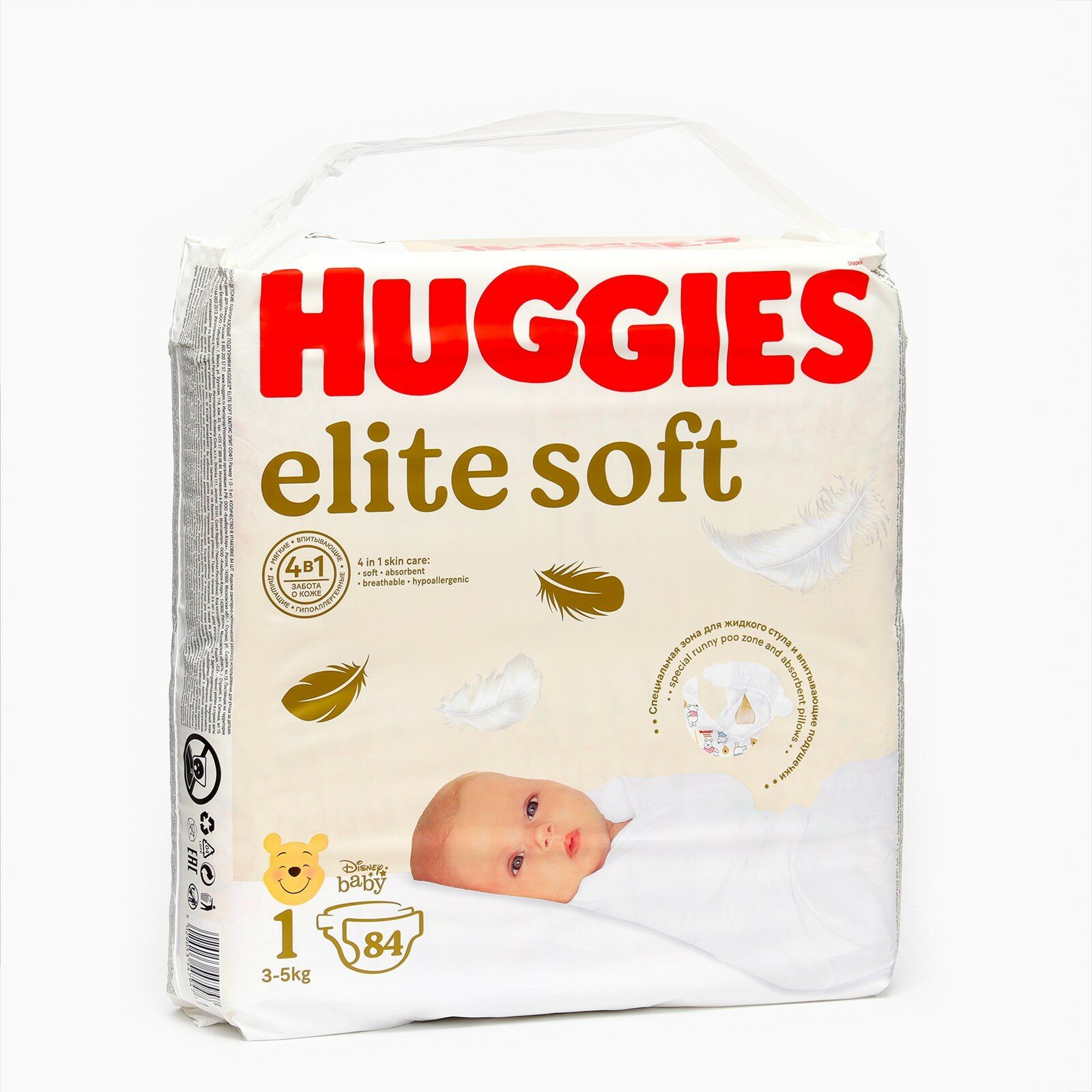 Подгузники Elite Soft 1, 3-5кг, 84 шт