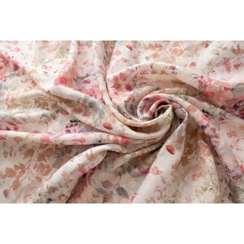 Ткань лен с розовыми цветами (Zimmermann)