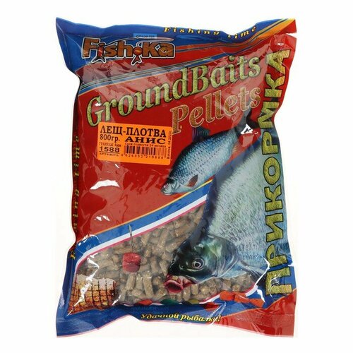 Прикормка Fish-ka Лещ-Плотва анис, гранулы 4 мм, 0.8 кг