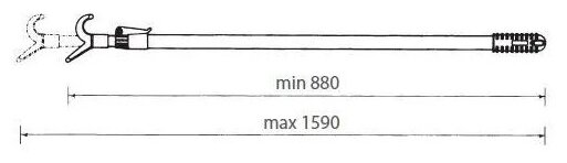 Съемник для одежды телескопический, с регулировкой длины, 880 - 1590 мм, белый - фотография № 6