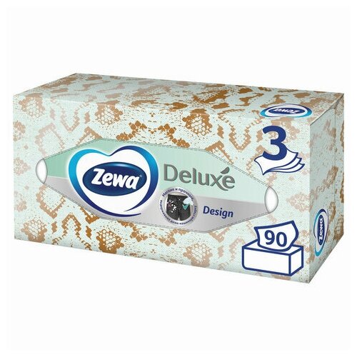 Салфетки Бумажные в коробке Zewa Deluxe Дизайн, 3 слоя, 90 шт. - фотография № 6