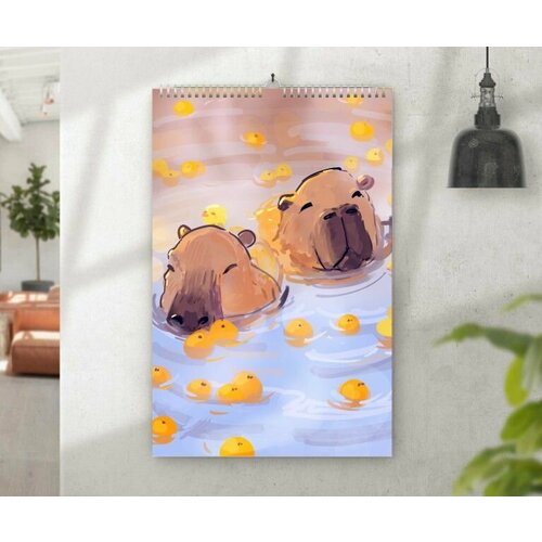 Календарь MIGOM настенный перекидной принт А3 Капибара, Capybara - 0004