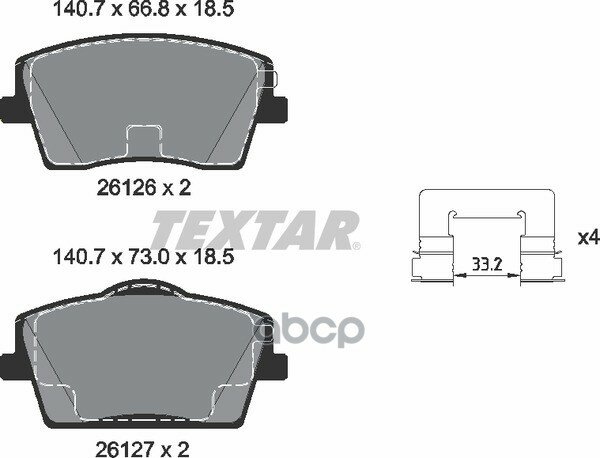 К-т дисков. тормоз. колодок VOLVO XC40 (536) 2017, Geely Tugella 2020- Front Textar арт. 2612601