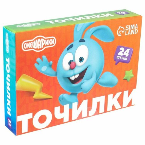 Точилка пластиковая с обечайкой Смешарики24 шт 662₽