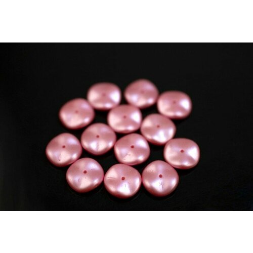 Бусины Ripple beads 12мм, цвет 02010/25007 розовый пастель, 720-015, около 10г (около 13шт)