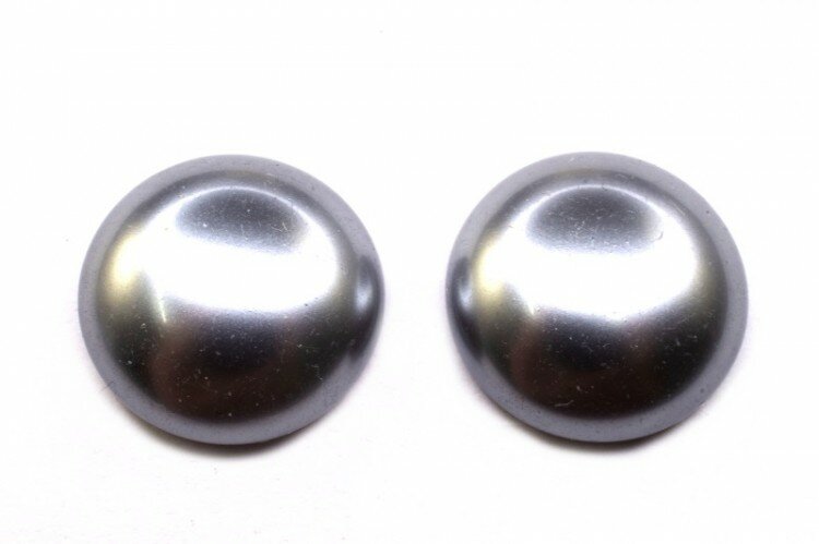 Glass Pearl Cabochon 18мм, цвет 70484 Light Grey, 756-040, 2шт