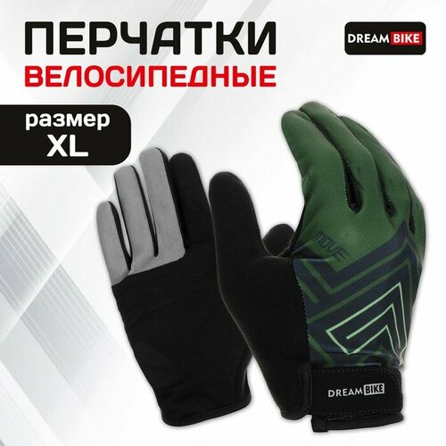 фото Перчатки dream bike, размер xl/54, черный, зеленый