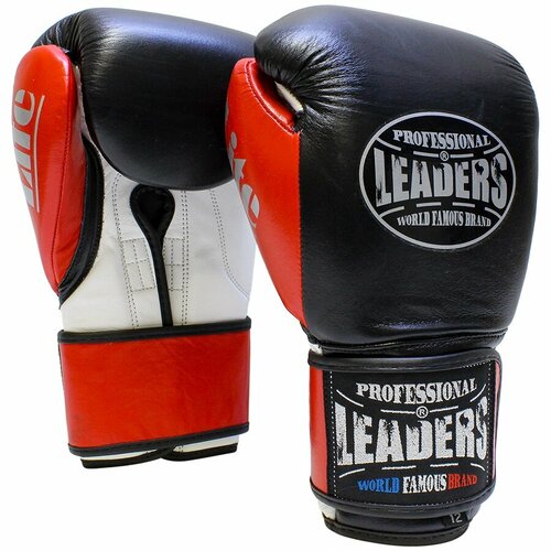 фото Перчатки боксерские leaders liteseries bk/rd, 12 унций