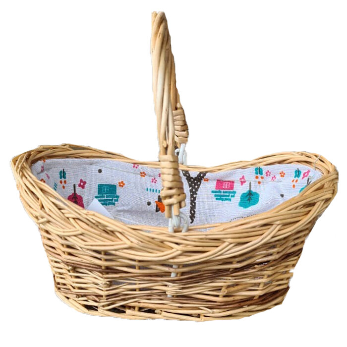 фото Корзина плетеная со складывающимися ручками для упаковки подарков (лоза), 35*27*17 см, ручная работа