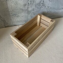 Ящик деревянный для хранения. Реечный . Размер внешний 24х12х9 см