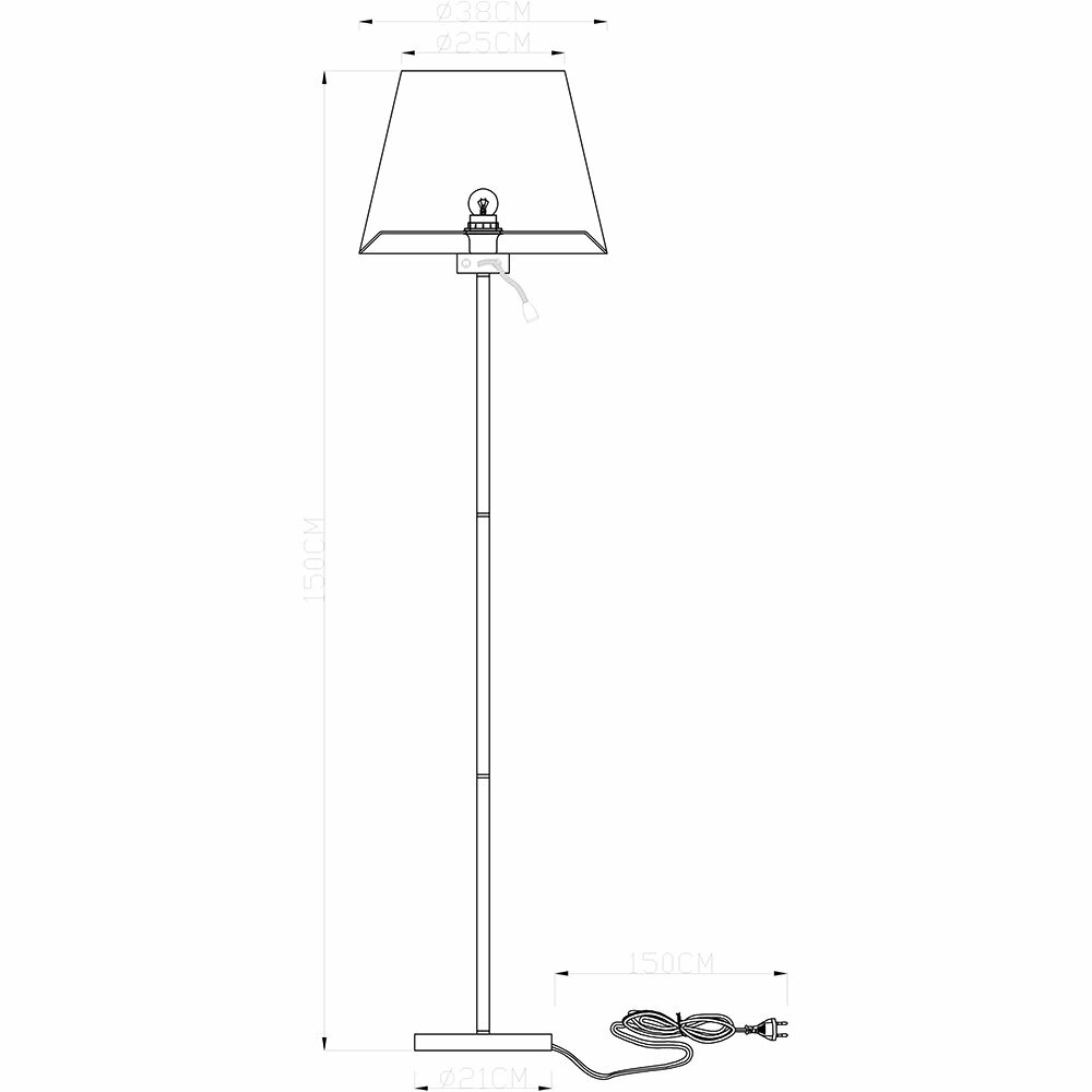 Торшер Arte Lamp Elba A2581PN-2AB - фото №12