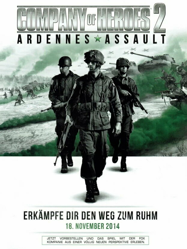 Плакат, постер на бумаге Company of Heroes 2-Ardennes Assault/игровые/игра/компьютерные герои персонажи. Размер 21 х 30 см