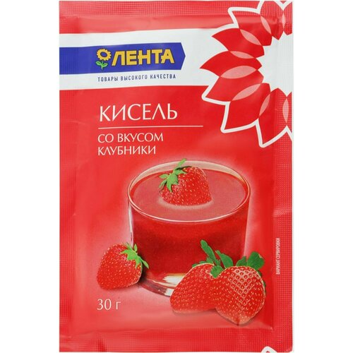 Кисель лента со вкусом клубники, 30 г - 20 шт.