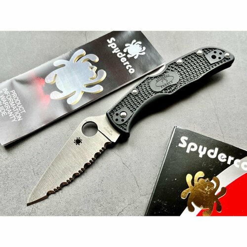 Нож складной Spyderco Endela, Serrated Blade, Black FRN Handle нож складной spyderco c90pbk2