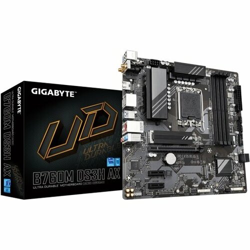 Материнская плата Gigabyte B760M DS3H AX (LGA1700, mATX) материнская плата gigabyte b760m ds3h ax ddr4