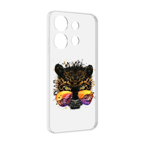 Чехол MyPads тропический леопард для Tecno Spark Go 2023 (BF7) / Tecno Smart 7 задняя-панель-накладка-бампер