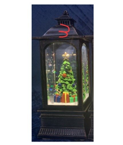 Сувенир с подсветкой Christmas «Фонарь - Нарядная ёлочка» 128х54 см (3хAG13)