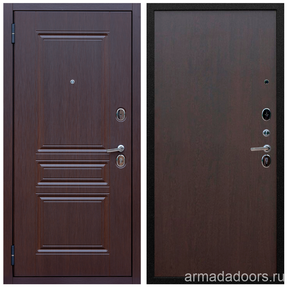 фото Входная дверь Армада Экстра МДФ 10 мм ФЛ-243 Лиственница шоколад; МДФ 6 мм Венге