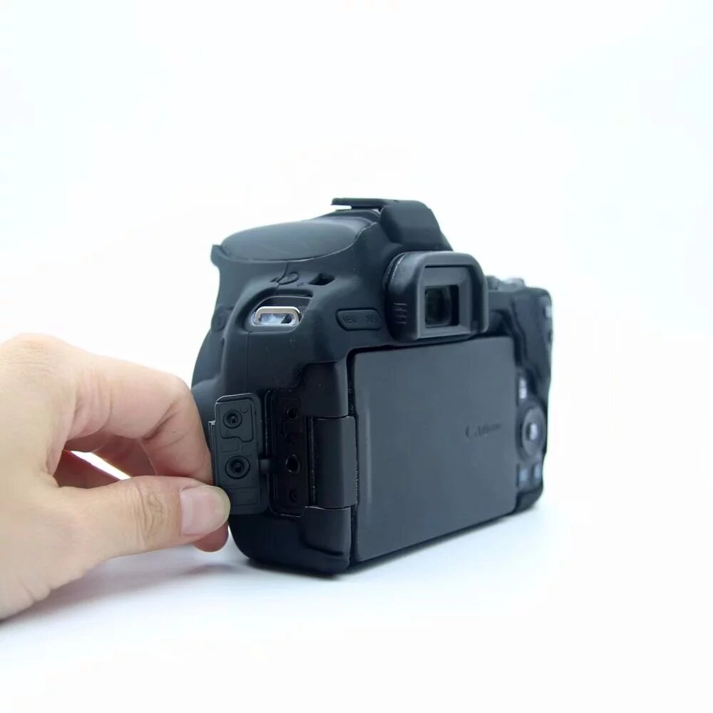 Силиконовый противоударный чехол MyPads для фотоаппарата Canon EOS 200D Mark II/ 250D ультра-тонкий из мягкого качественного силикона черный