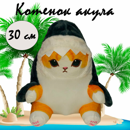 Мягкая игрушка Котенок акула, 30 см