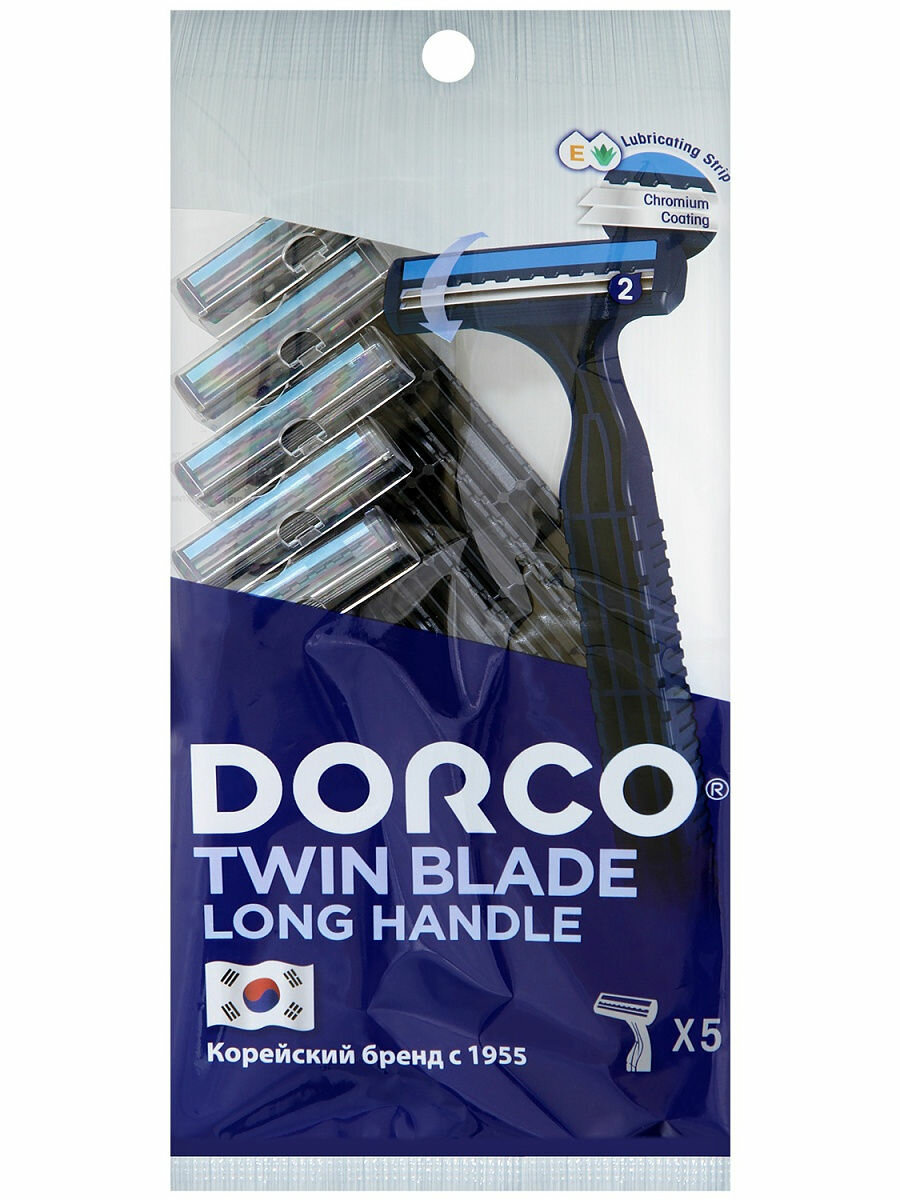 Дорко / Dorco Twin Blade - Одноразовые станки для бритья с 2 лезвиями 5 шт
