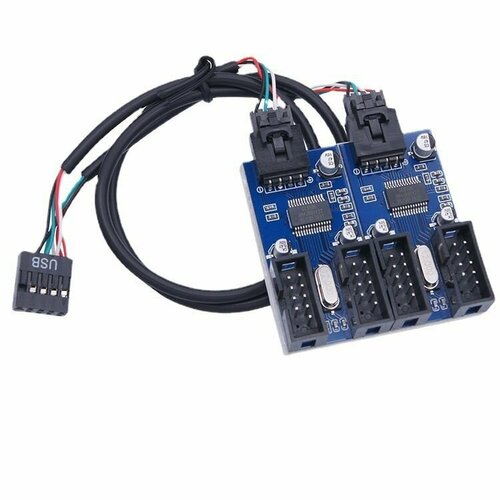 Разветвитель-сплиттер- делитель USB 2.0 9 pin (10pin) для материнской платы 1 USB на 2 USB 2.0