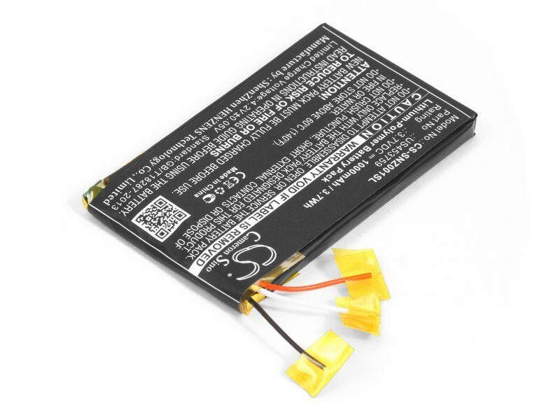 Аккумуляторная батарея CameronSino CS-SNZ001SL для mp3 плеера Sony NWZ-ZX1 (US453759) 1000mAh