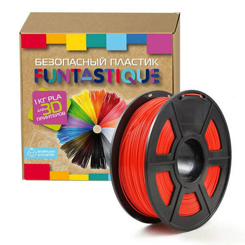 Катушка пластиковая Funtastique PLA-1KG-RD,1.75 мм,1 кг (Красный) sunlu 1 75mm pla pla plus 1kg 3d printer filament with full color for best birthday gift diy printing fast delivery