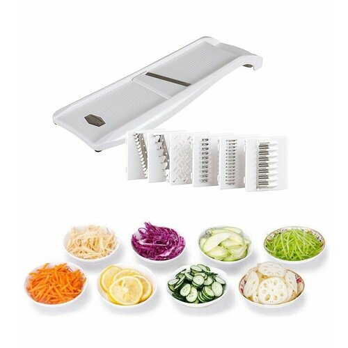 Овощерезка с набором насадок 6 насадок белая терка шинковка 414₽