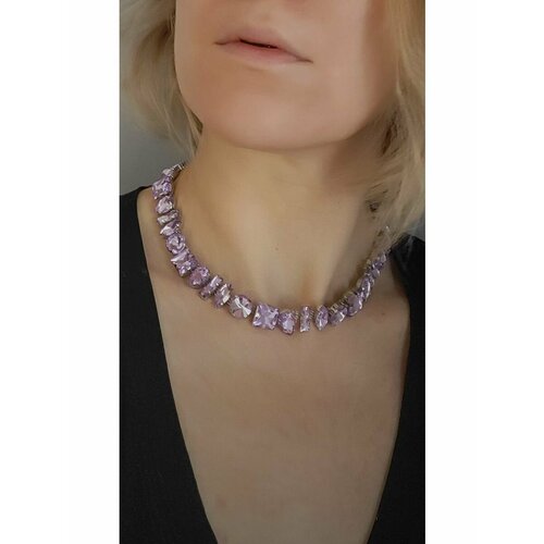 Колье ( Verba ), кристалл, длина 37 см, фиолетовый