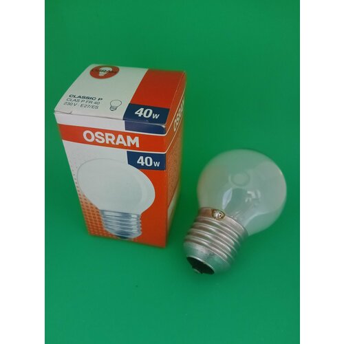 10шт Лампа накаливания OSRAM Classic P FR, E27, P45, 40 Вт матовая