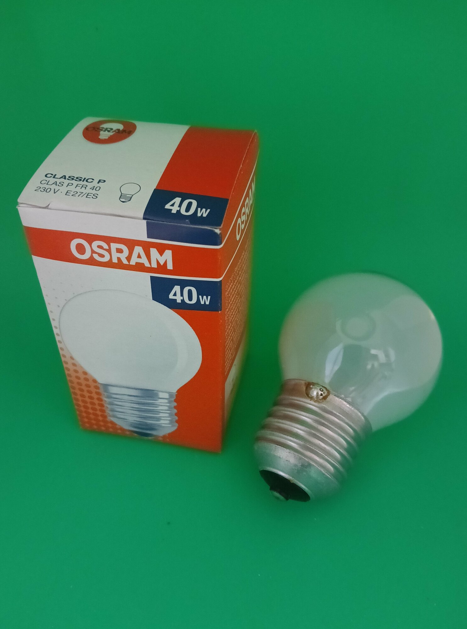 10шт Лампа накаливания OSRAM Classic P FR, E27, P45, 40 Вт матовая