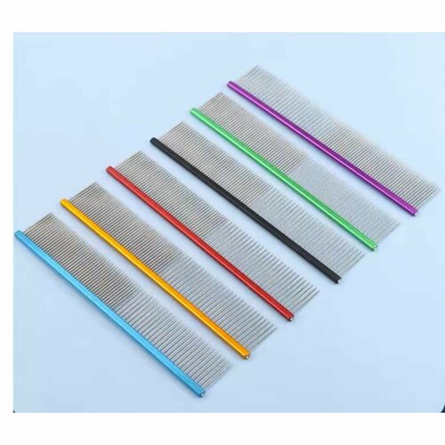 Гребень 24см. двойной для собак и кошек (фиолетовый)