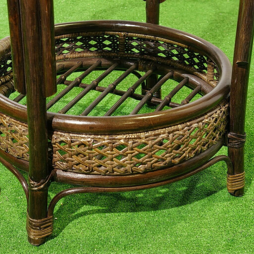 Мебель садовая Диана, стол, 61.5х62.2 см, 2 кресла, подушка бежевая - фотография № 7