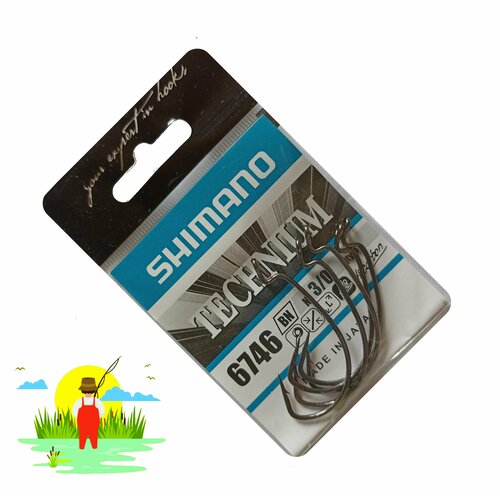 фото Крючок офсетный рыболовный shimano 6746 № 3/0 5 шт. / крючки для рыбалки японские winner