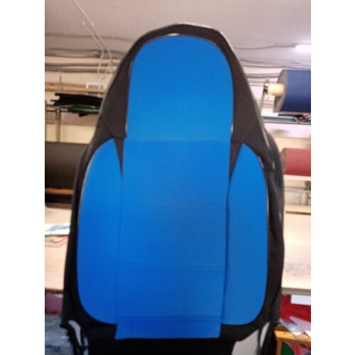 Чехлы ВАЗ Lada Largus -14 жаккард/велюр 5 мест боковая поддержка синие Лидер