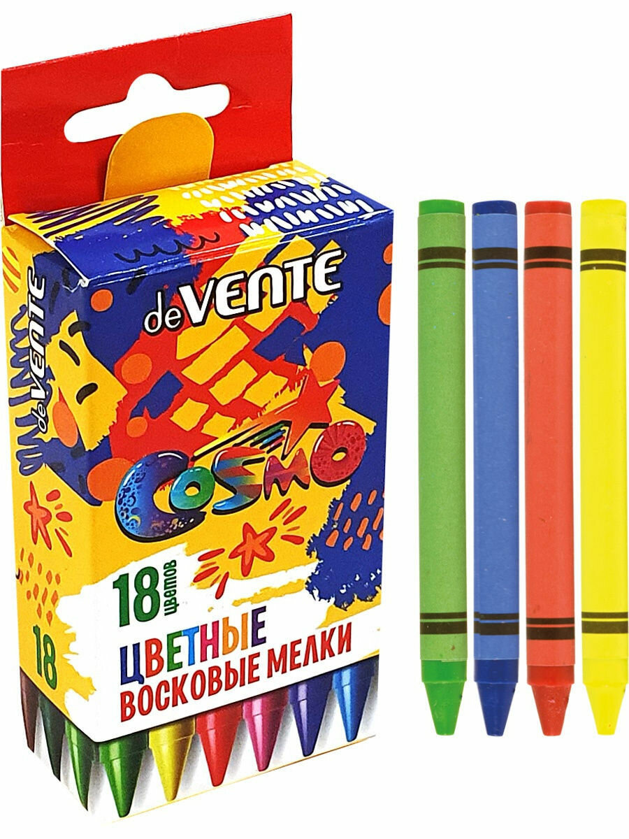 Цветные мелки для рисования восковые для детей 18 цветов