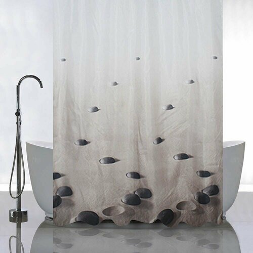 Штора для ванной санакс без колец 180*180 с рисунком