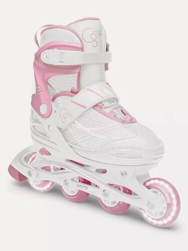 Изображение товара Роликовые коньки детские для девочки, раздвижные, белые