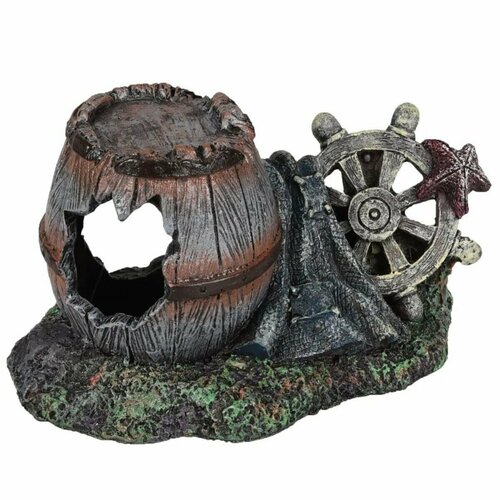 Грот для аквариума Бочка Flamingo 12 х 7 х 7 см полирезин FL410139 1010₽