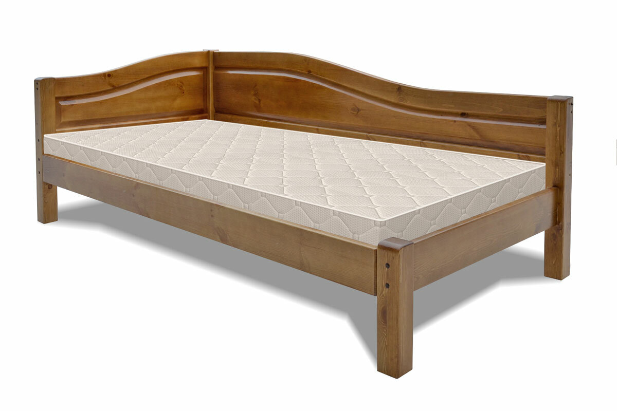 Кровать односпальная Эсма деревянная 90х200 см из массива дерева орех-2 Сосновый Дом