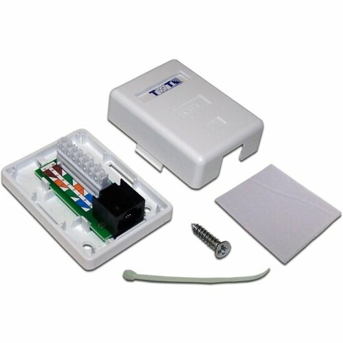 Настенная розетка Twt 1 порт RJ-45 категории 6 UTP белая -SM1-456-WH 415₽