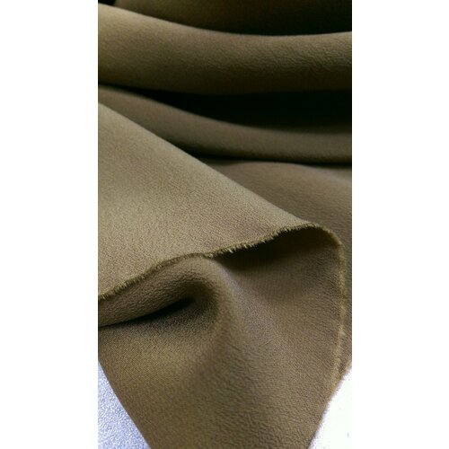 Ткань Креп шёлковый цвета хаки Италия