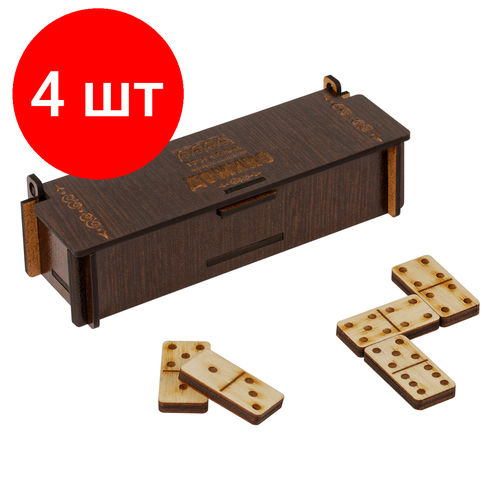 Комплект 4 шт Игра настольная Домино ТРИ совы фанера шкатулка из ХДФ 1165₽